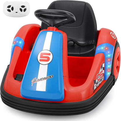 ELEMARA Bumper Cars for Kids with Big Wheels, 2.2 Mph, 12v Electric Ride On Toys with Remote