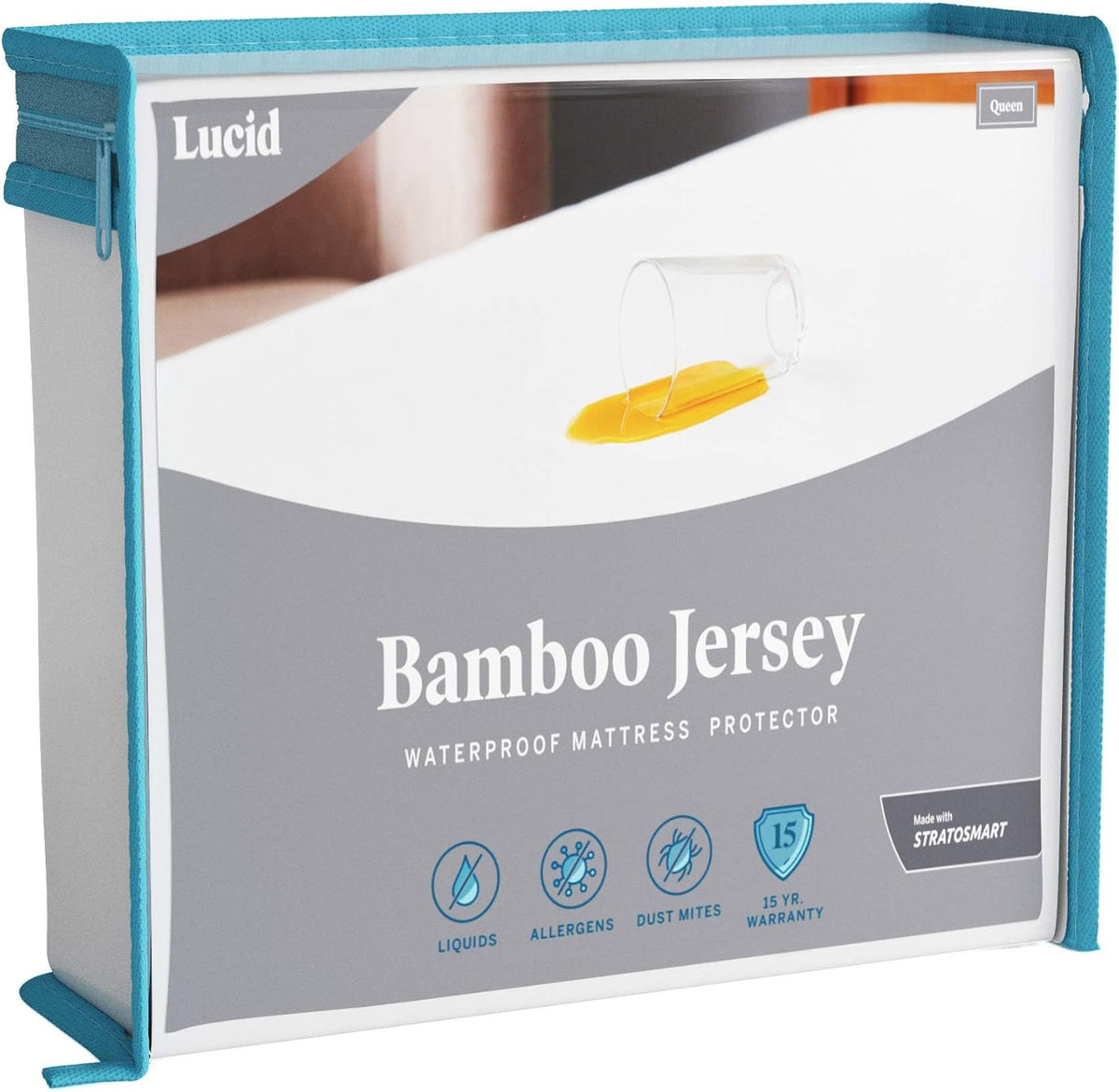 LUCID Premium Rayon from Bamboo Jersey Mattress Protector | California King Size Waterproof