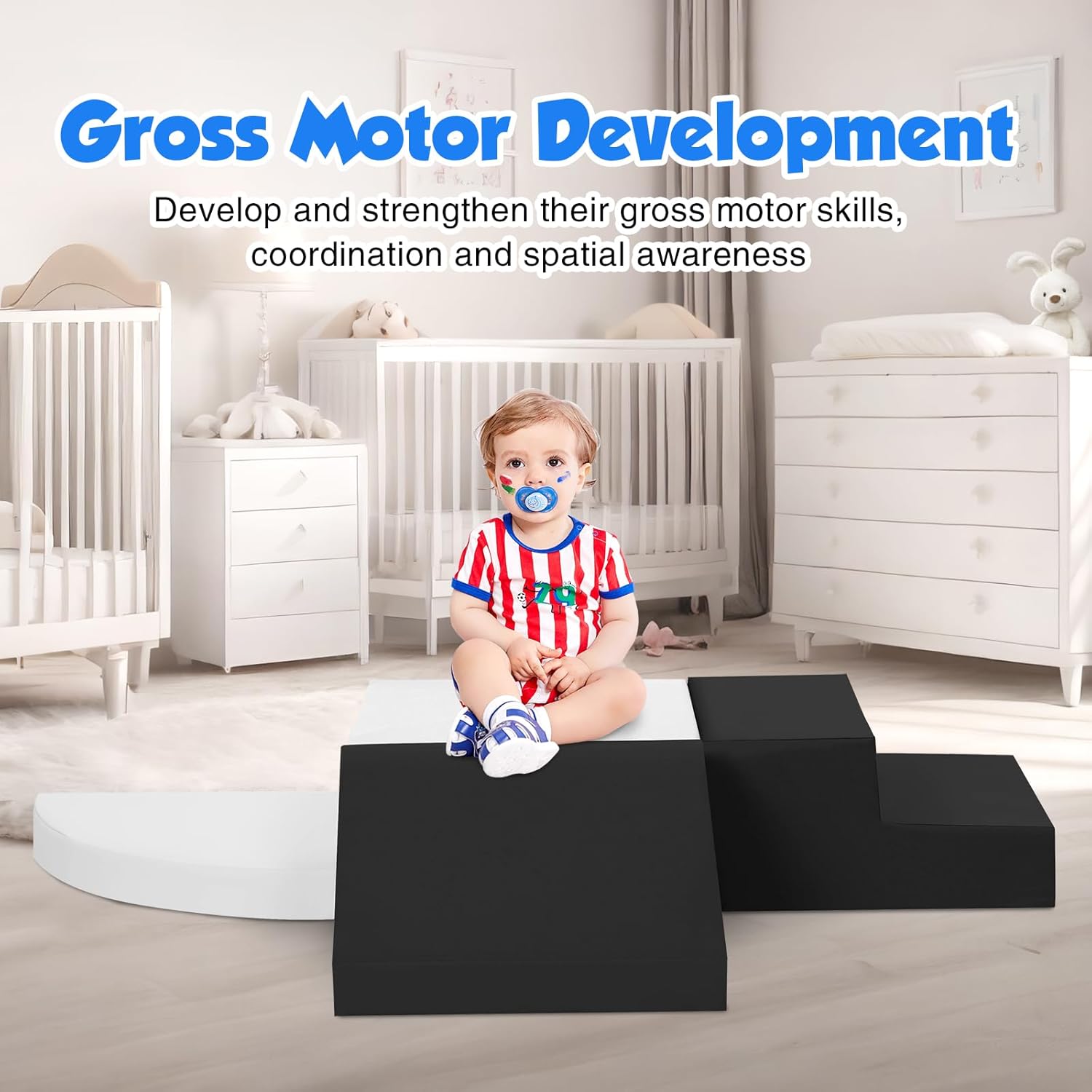 4-Piece Soft PU Leather Toddlers Climbing Toys, Baby Foam Climbing Blocks for Toddlers 3, Indoor