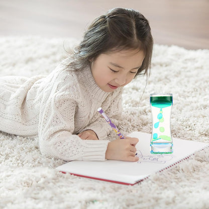 3 Pack Calming Liquid Motion Bubbler, Hourglass Type Bubbler Timer Sensory Toys for Children with