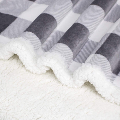 Touchat Sherpa Plaid Twin Blanket 60" X 70", Fuzzy Fluffy Soft Cozy Throw Blanket, Twin Size Plush