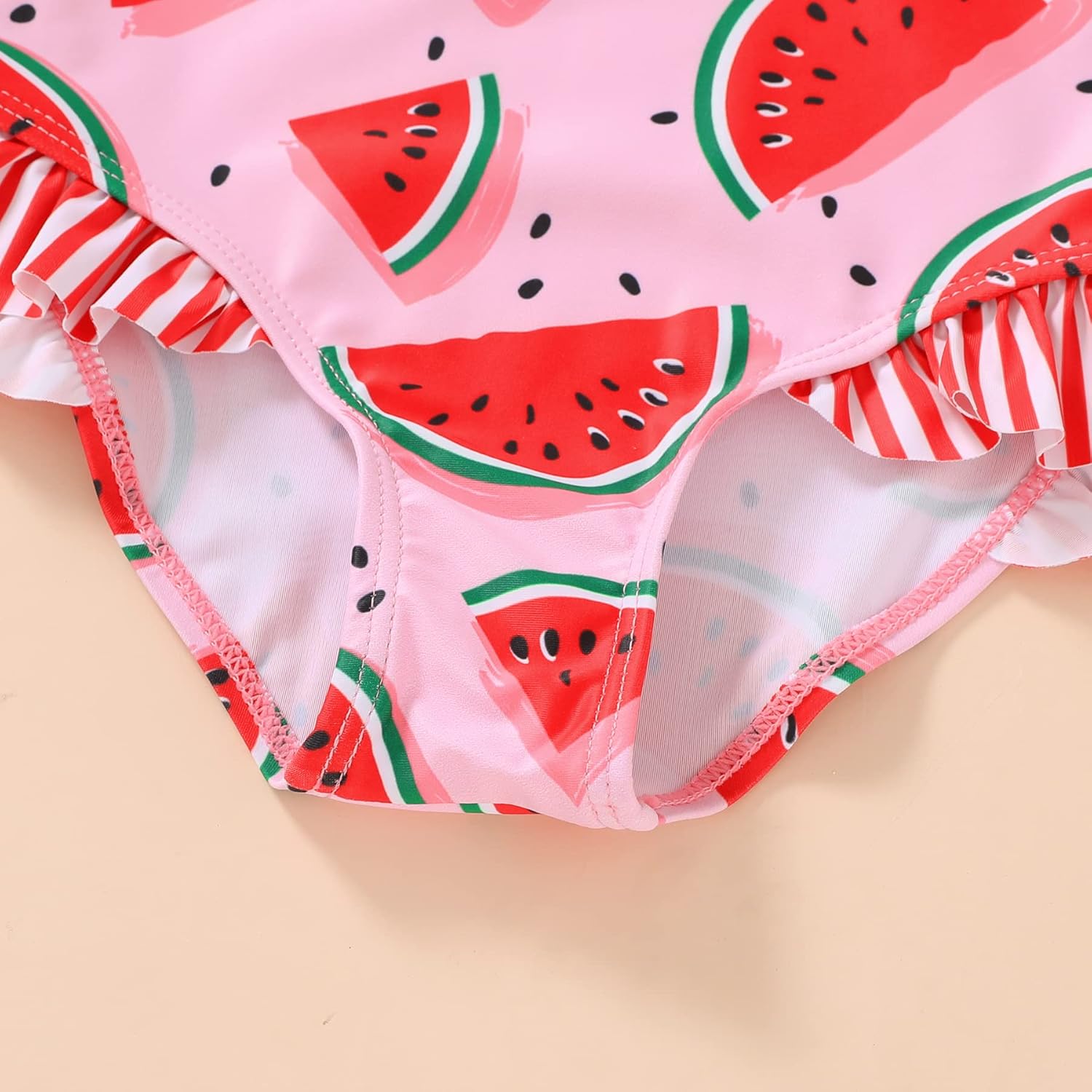 Tiny Cutey Toddler Girl Swimsuit Ruffled Stripe Sleeveless Swimwear One-Piece Baby Girl Bathing