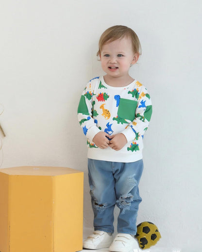 Toddler Baby Boy Outfits Fall Winter Clothes Color Block Long Sleeve Sweatshirt Tops + Jogger Pants