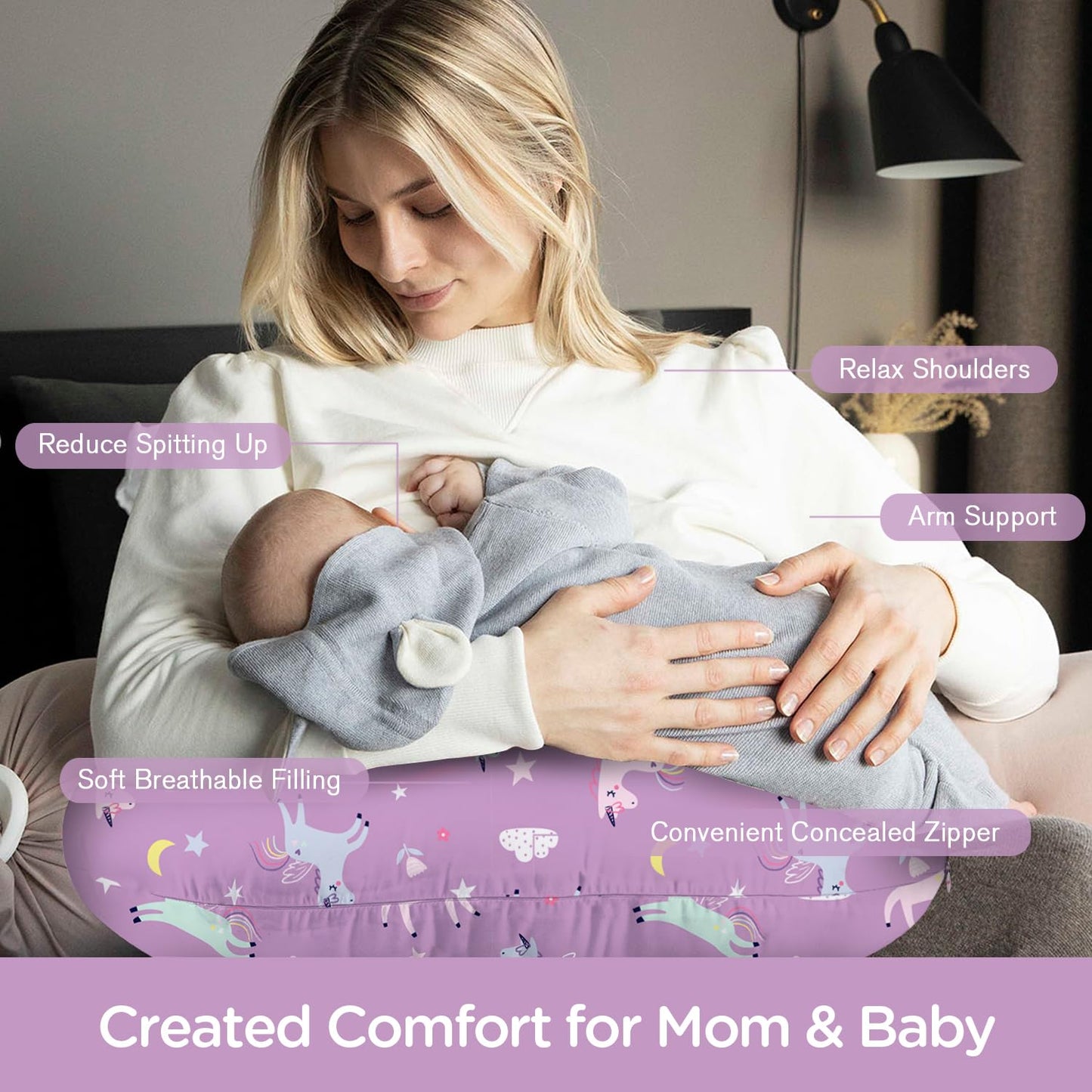 Little Grape Land Nursing Pillow for Infants, Breastfeeding Pillows, Baby Support Pillow for