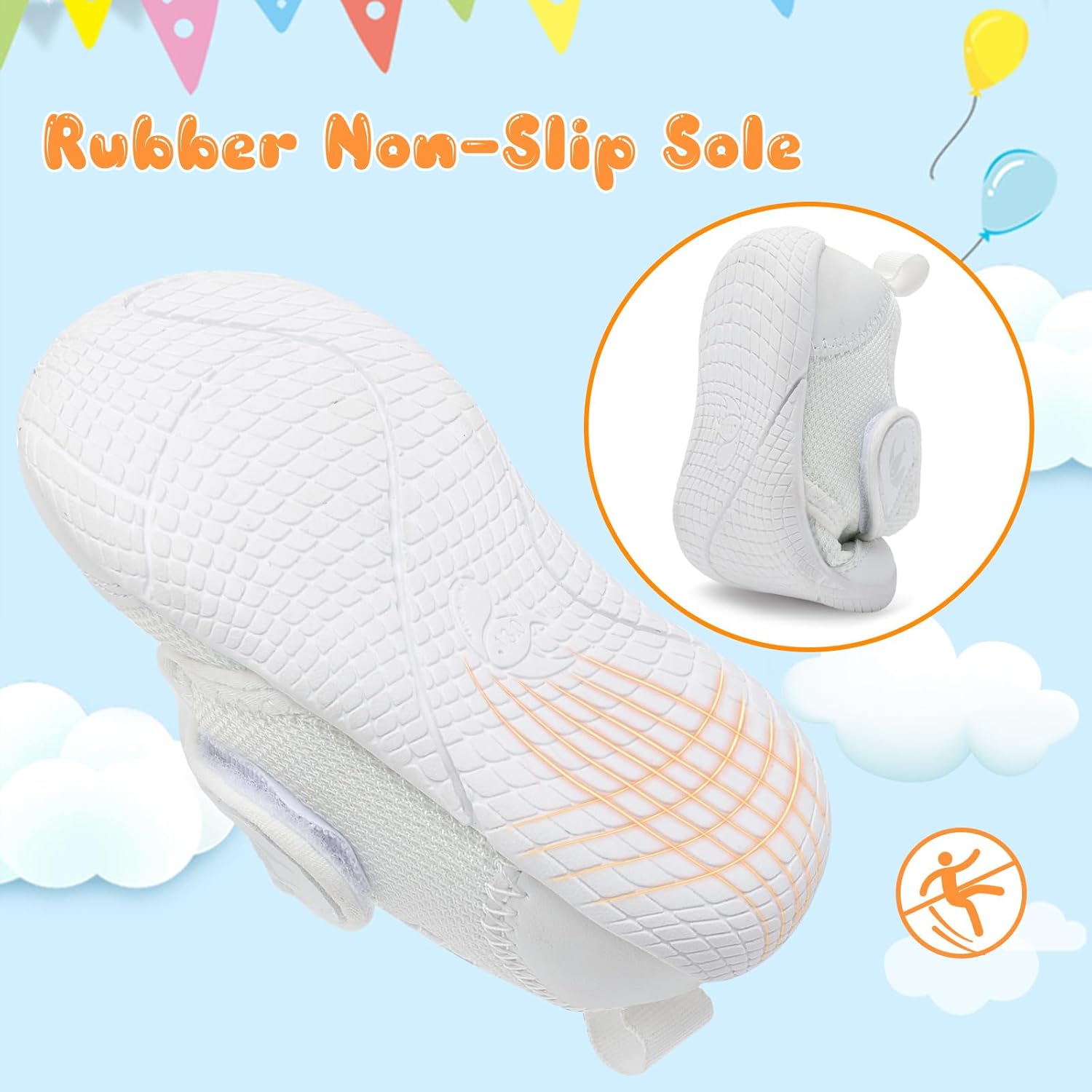 FEETCITY Baby First Walking Shoes Boys Girls Infant Sneakers Crib Shoes Breathable Lightweight Slip