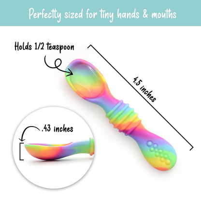 PrimaStella Silicone Chew Spoon Set for Babies and Toddlers - Safety Tested - BPA Free - Microwave