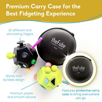 PILPOC theFube Fidget Cube with 12 Sides - Handy Anxiety Toys for Kids and Adults - Fidget Dice for