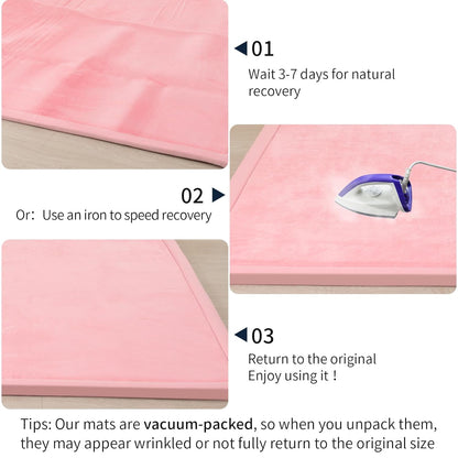 ACOMOPACK Baby Play Mat for Floor 1.3" Thick Memory Foam 50x50 Soft Velvet Playpen Mat for