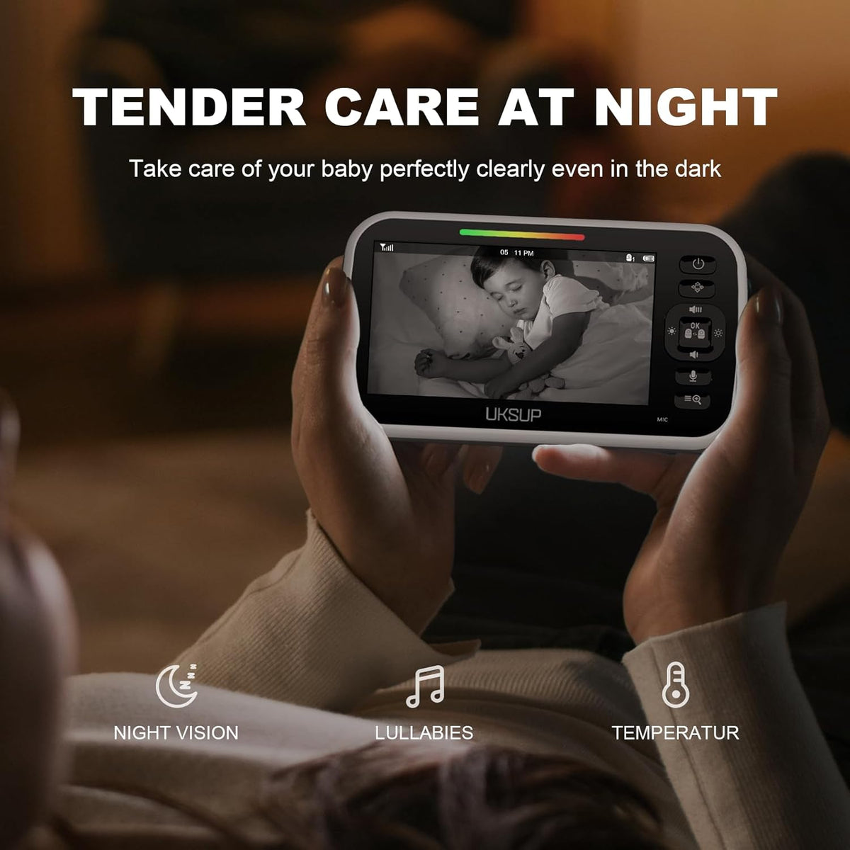 Baby Monitor with Camera and Audio- Video Baby Monitor with 960ft Long Range, Remote Pan-Tilt-Zoom
