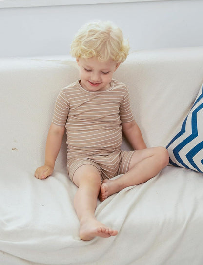 AVAUMA Stripe Pattern Baby Boys Girls Pajama Set Kids Toddler Snug fit Ribbed Sleepwear pjs for