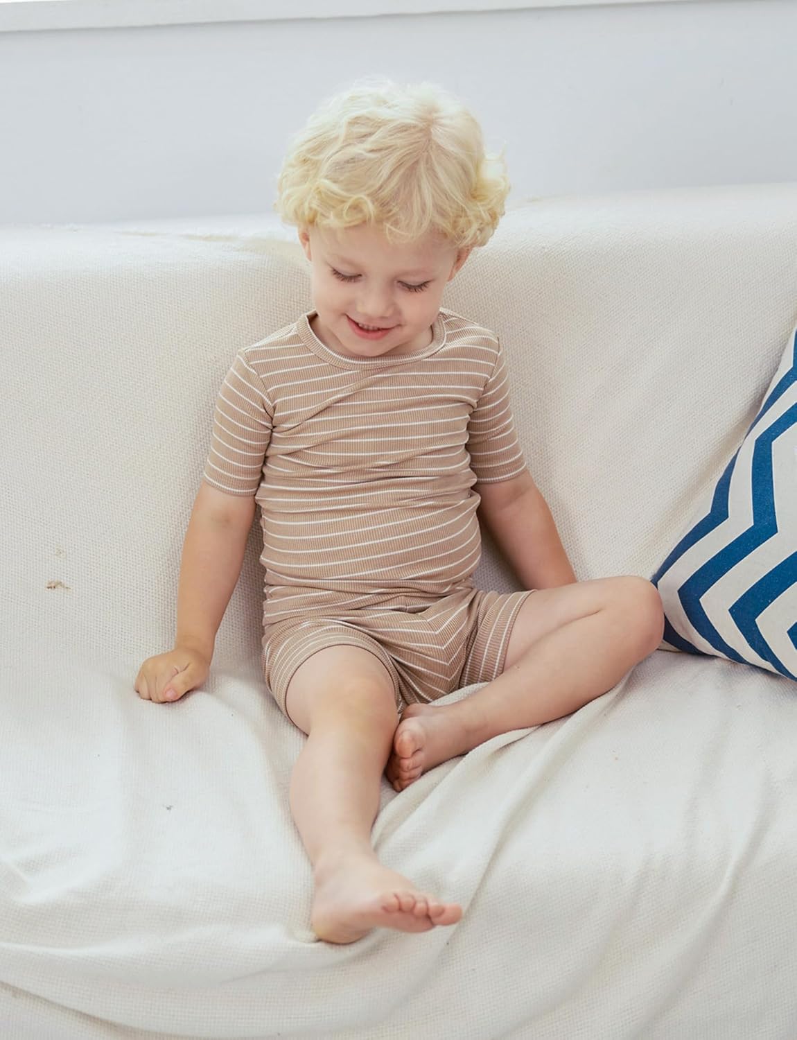 AVAUMA Stripe Pattern Baby Boys Girls Pajama Set Kids Toddler Snug fit Ribbed Sleepwear pjs for
