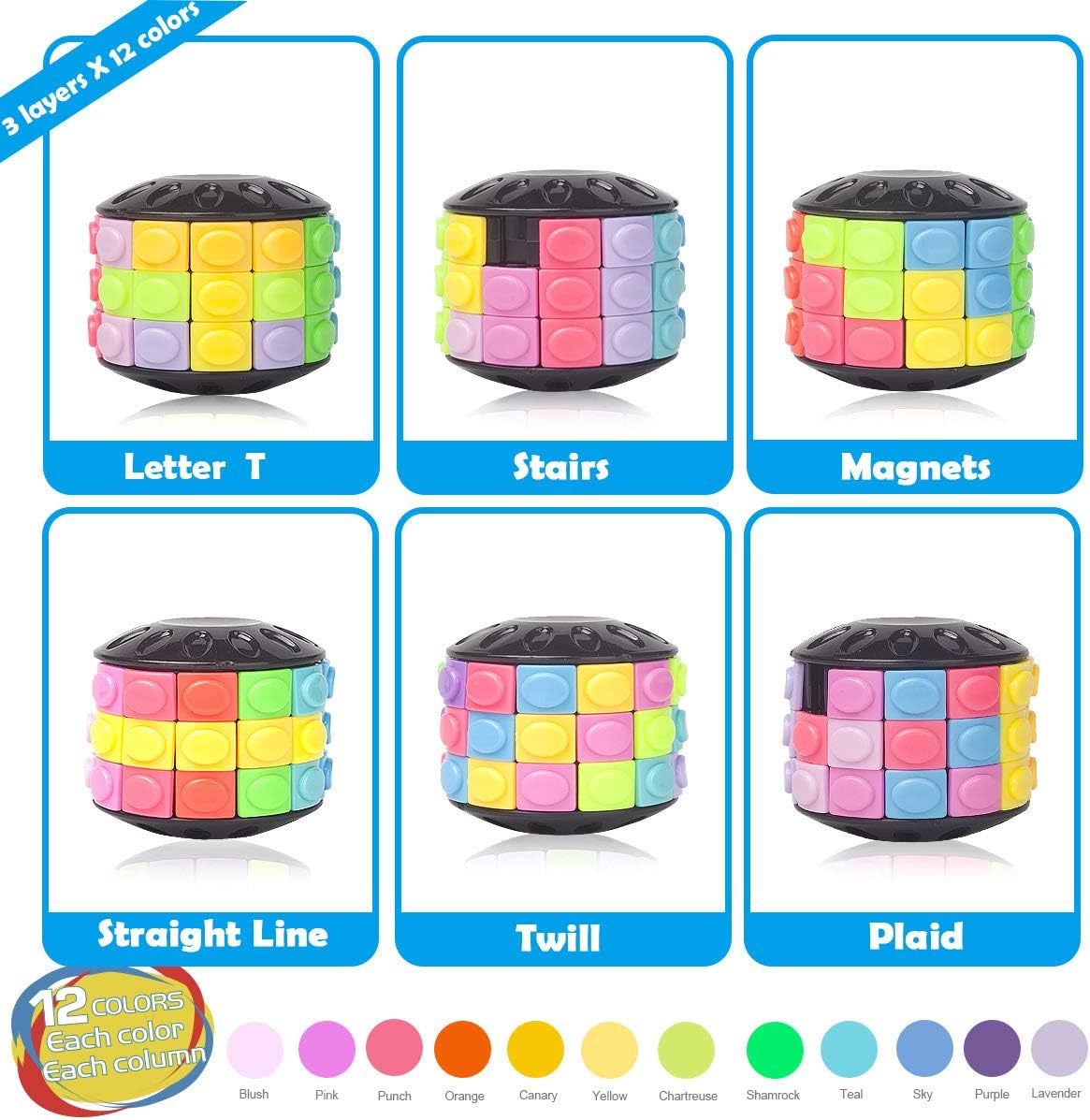 R.Y.TOYS Rotate and Slide Puzzle-Design Patent,Fidget Toys(Restore Order/Create Patterns) 12