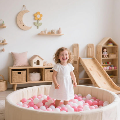 GOGOSO Ball Pit Balls 100 PCS for Toddles, Kids Plastic Balls for Ball Pit, Pool, Pink Party