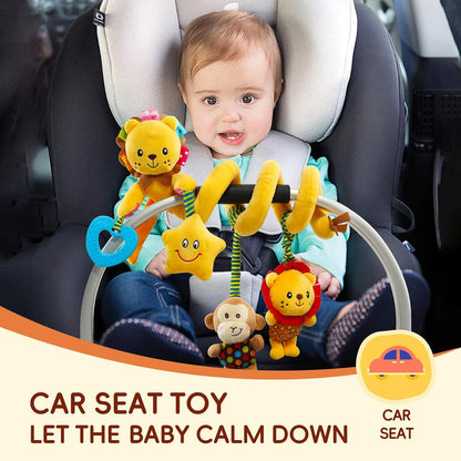 Jollybaby Crib Stroller Car Seat Toys for Baby 0-3-6-9-12 Months, Tummy Time Hanging Sensory Toys