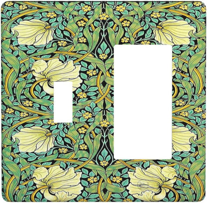 Outlet Covers William Morris Vintage Floral Yellow Flowers Green Leaf 1 Toggle 1 Rocker Combination