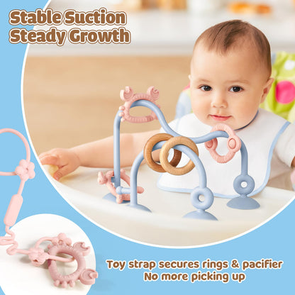 Baby Teething Relief Sensory Toys, High Chair Suction Cup Toy