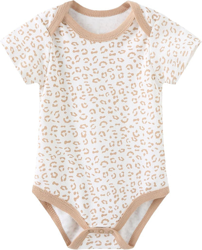 Kiddiezoom Baby Bodysuit Newborn Short Sleeve baby One-Piece Cotton 5-Pack baby clothes