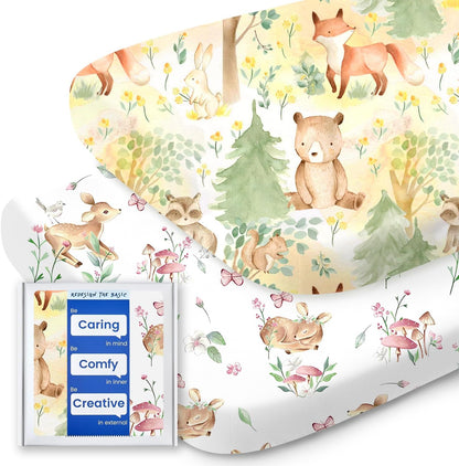 Bassinet Sheets for Baby Boy Girl, TotBasic Buttery Soft Universal Bassinet Fitted Sheet