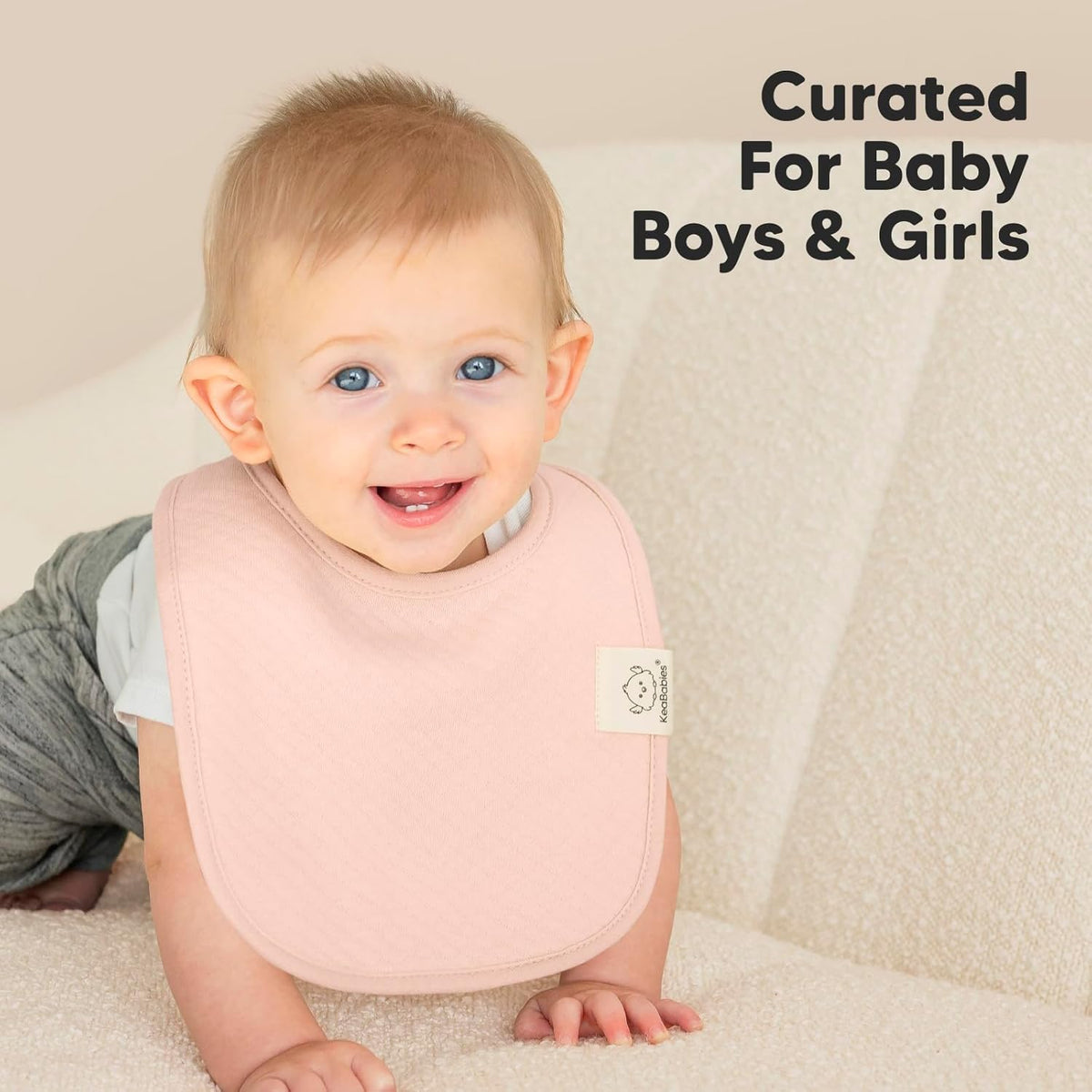 8-Pack Organic Baby Bibs for Girls, Boys - Quilted Cotton Cloth Baby Drool Bibs for Drooling and