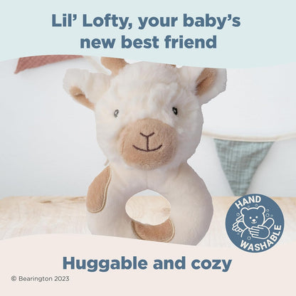 Bearington Collection Lil' Lofty 5.5 in Giraffe Baby Rattle - Plush Rattles Gift for Newborn