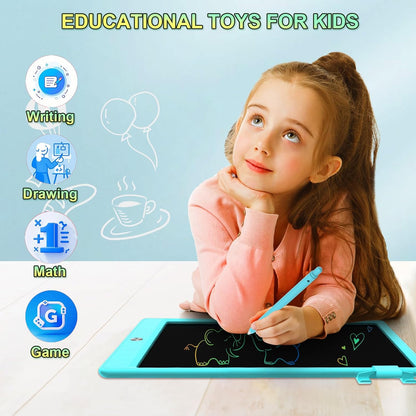 10.5 Inch LCD Writing Tablet for Kids, Colorful Toddler Doodle Board - Erasable Drawing Pad