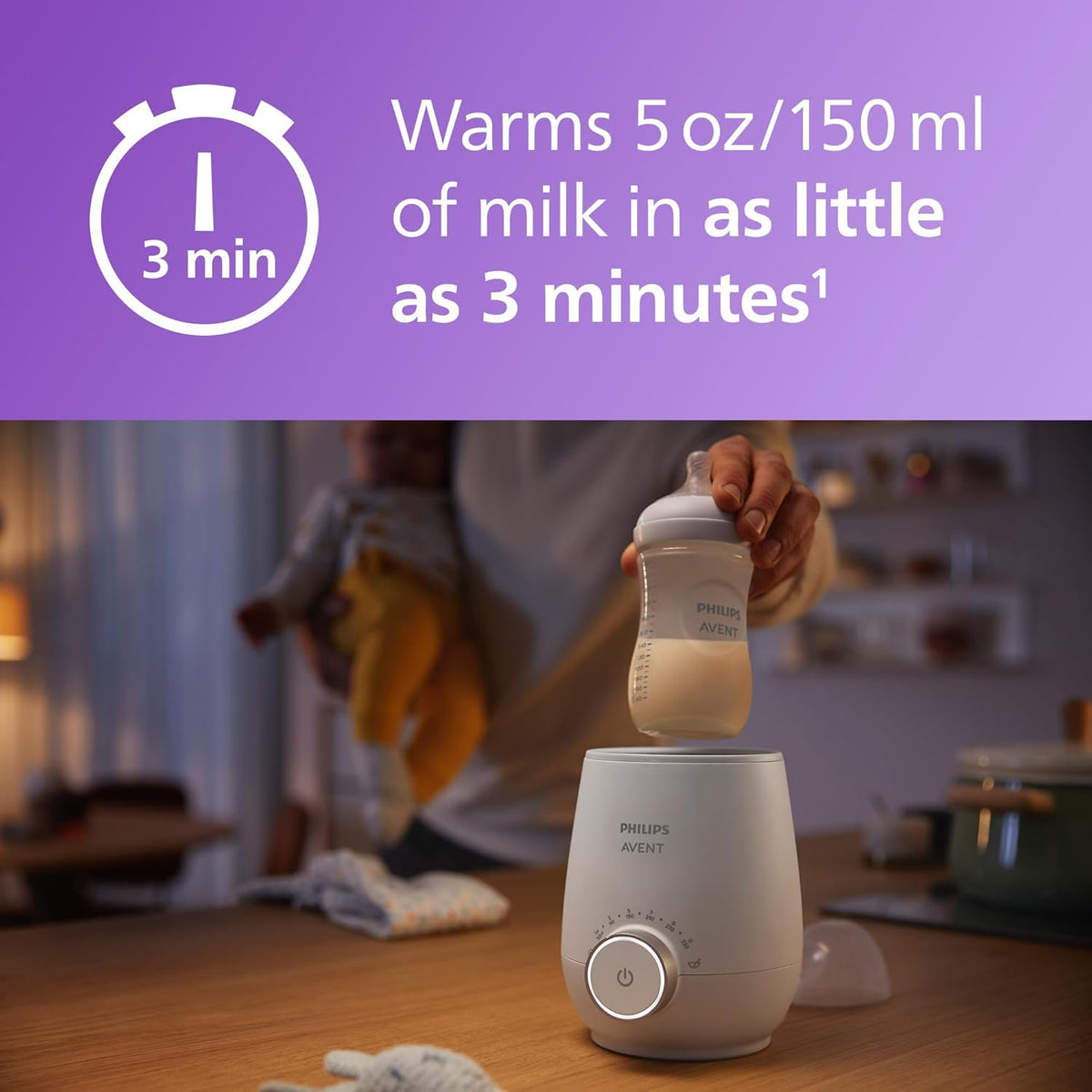 Philips Avent Premium Fast Bottle Warmer, with Smart Temperature Control, Water Bath Technology