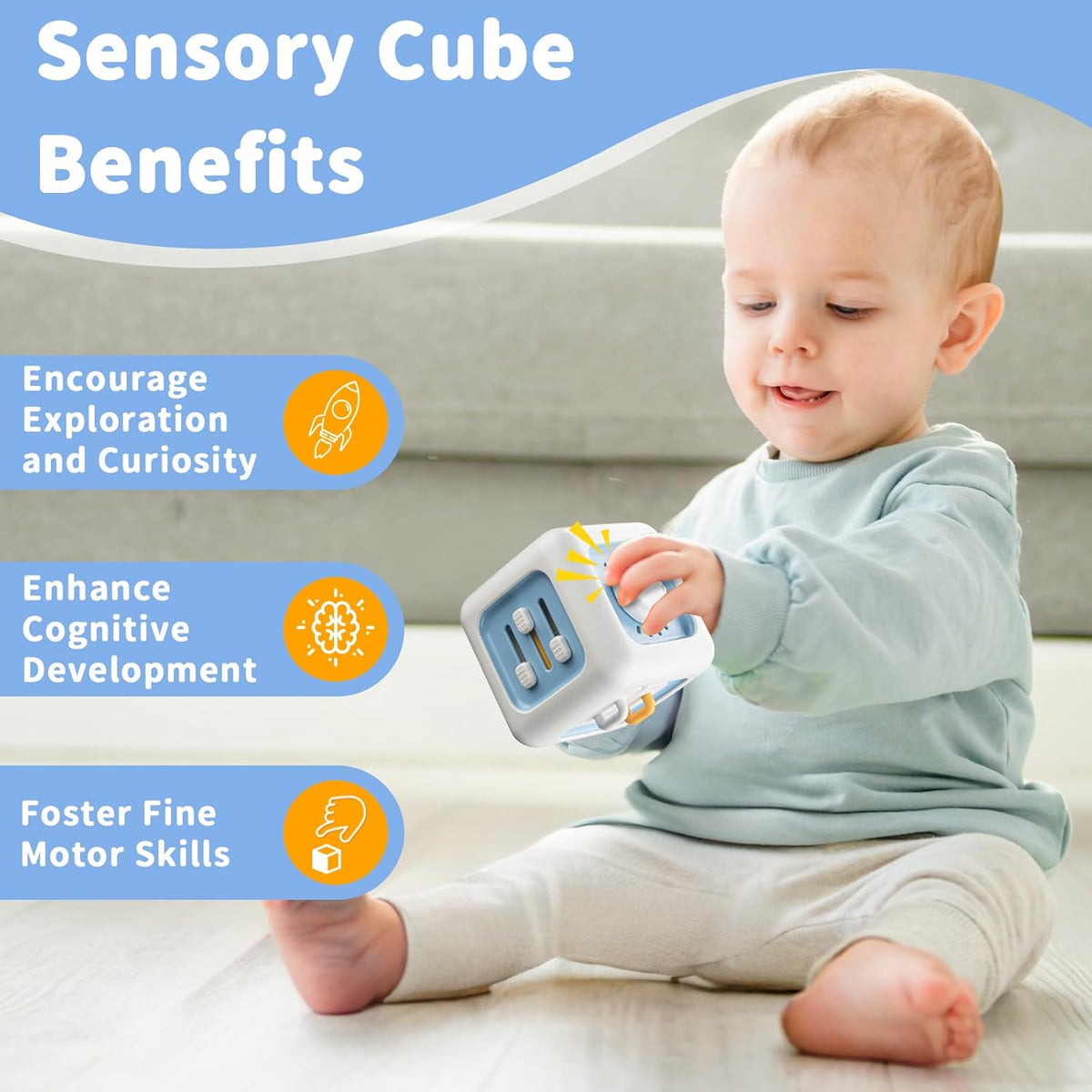 Busy Cube Toys for 1 Year Old, Montessori for 1+ Year Old, Travel Toys for Toddlers 1-3, Learning
