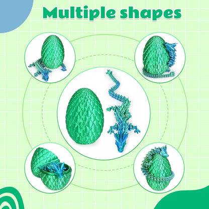 Dragon Eggs with Dragon Inside, 3D Printed Surprise Funny Gifts for Kids, Articulated Dragon Fidget