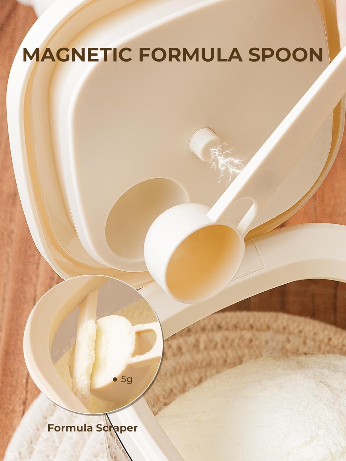 Travel Formula Dispenser, 1200ml Portable Milk Powder Container Formula Holder, Flip Top Formula
