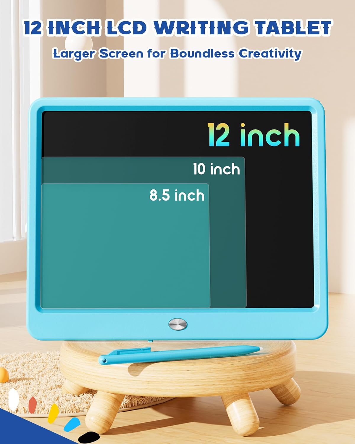 Bravokids 12 Inch LCD Writing Tablet for 3 Year Olds - Electronic Drawing Pad and Doodle Board as