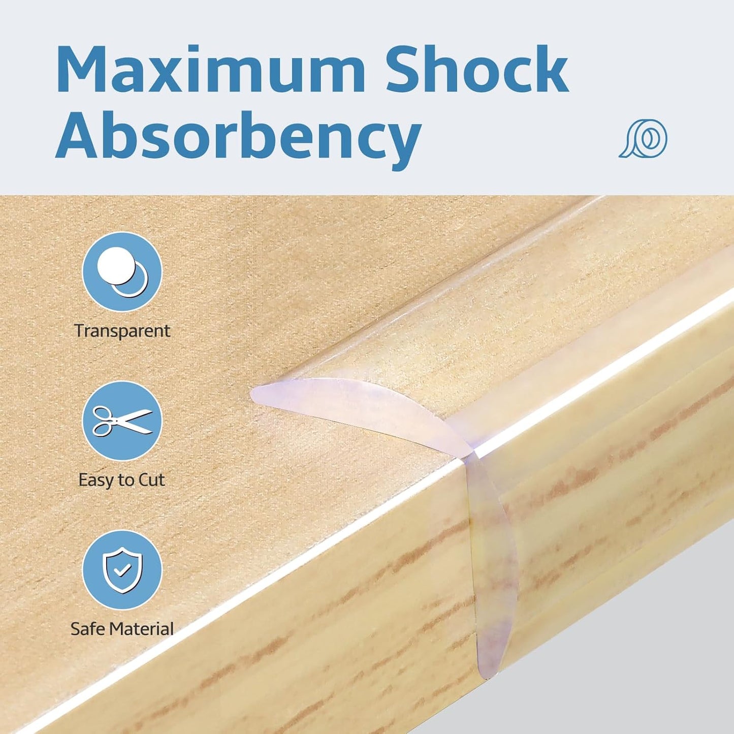 Edge Corner Protector Baby Proofing 18ft (5.5M) with 8 Corners, Clear Soft Corner Protectors Baby