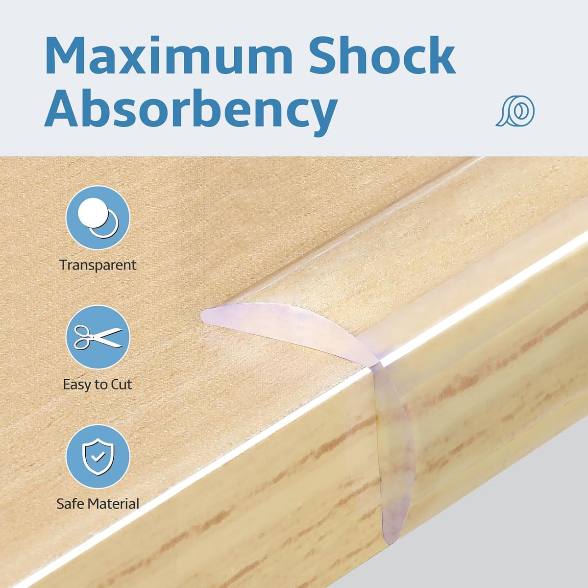Edge Corner Protector Baby Proofing 18ft (5.5M) with 8 Corners, Clear Soft Corner Protectors Baby