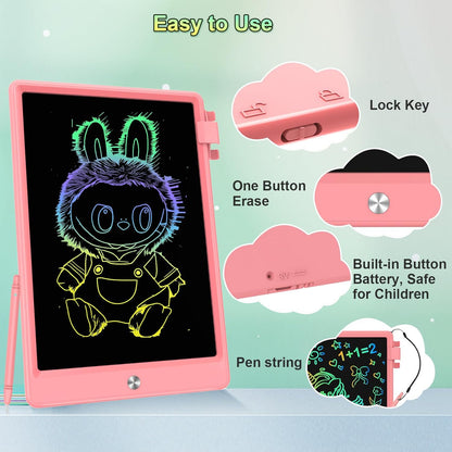 12.9 Inch LCD Writing Tablet for Kids, Colorful Toddler Doodle Board - Erasable Drawing Pad