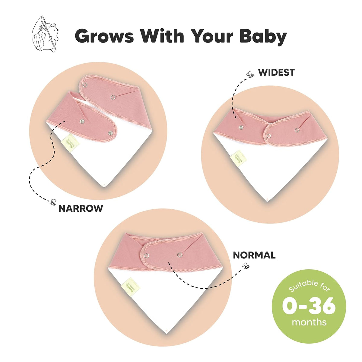 8-Pack Organic Baby Bandana Bibs for Girls - Super Absorbent Triangle Baby Bibs for Drooling and