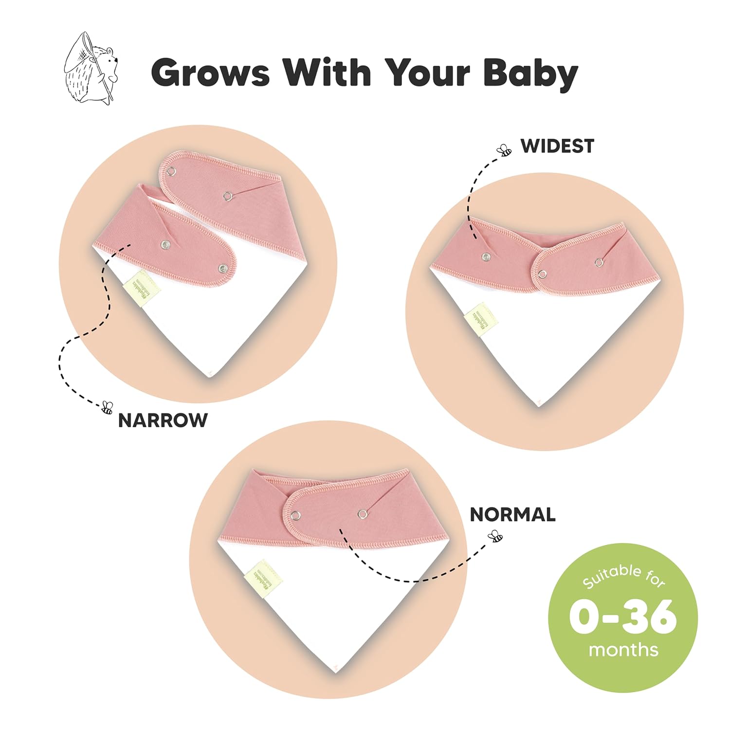 8-Pack Organic Baby Bandana Bibs for Girls - Super Absorbent Triangle Baby Bibs for Drooling and