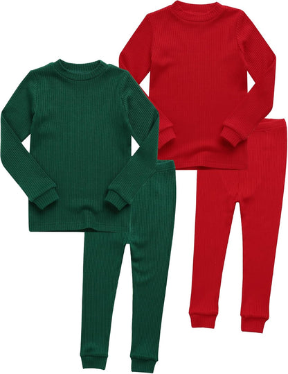 VAENAIT 6M-12Y Toddler Kids Girls Boys Soft Comfy Modal Tencel Solid Raglan Sleepwear Pajamas Pjs