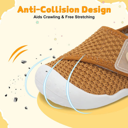 FEETCITY Baby First Walking Shoes Wide Baby Shoes Infant Sneakers Newborn Crib Shoe Barefoot