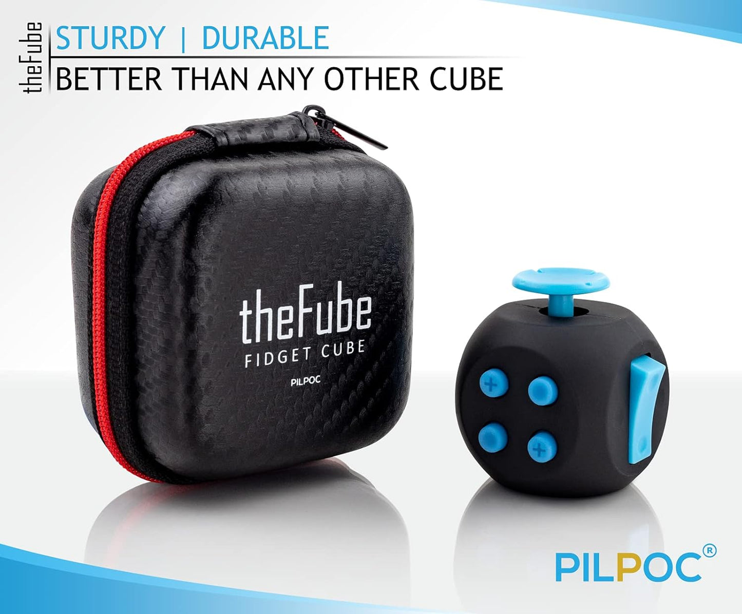 PILPOC theFube Fidget Cube - Deluxe Authentic Fidget Toys for Adults & Kids - Premium Protective