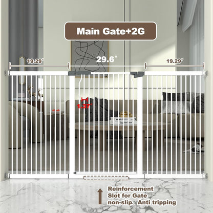 41" Extra Tall and Wide Baby Gate, 68.5-72.2'' Wide Pet Cat Gate for Doorway, Extra Wide Pressure