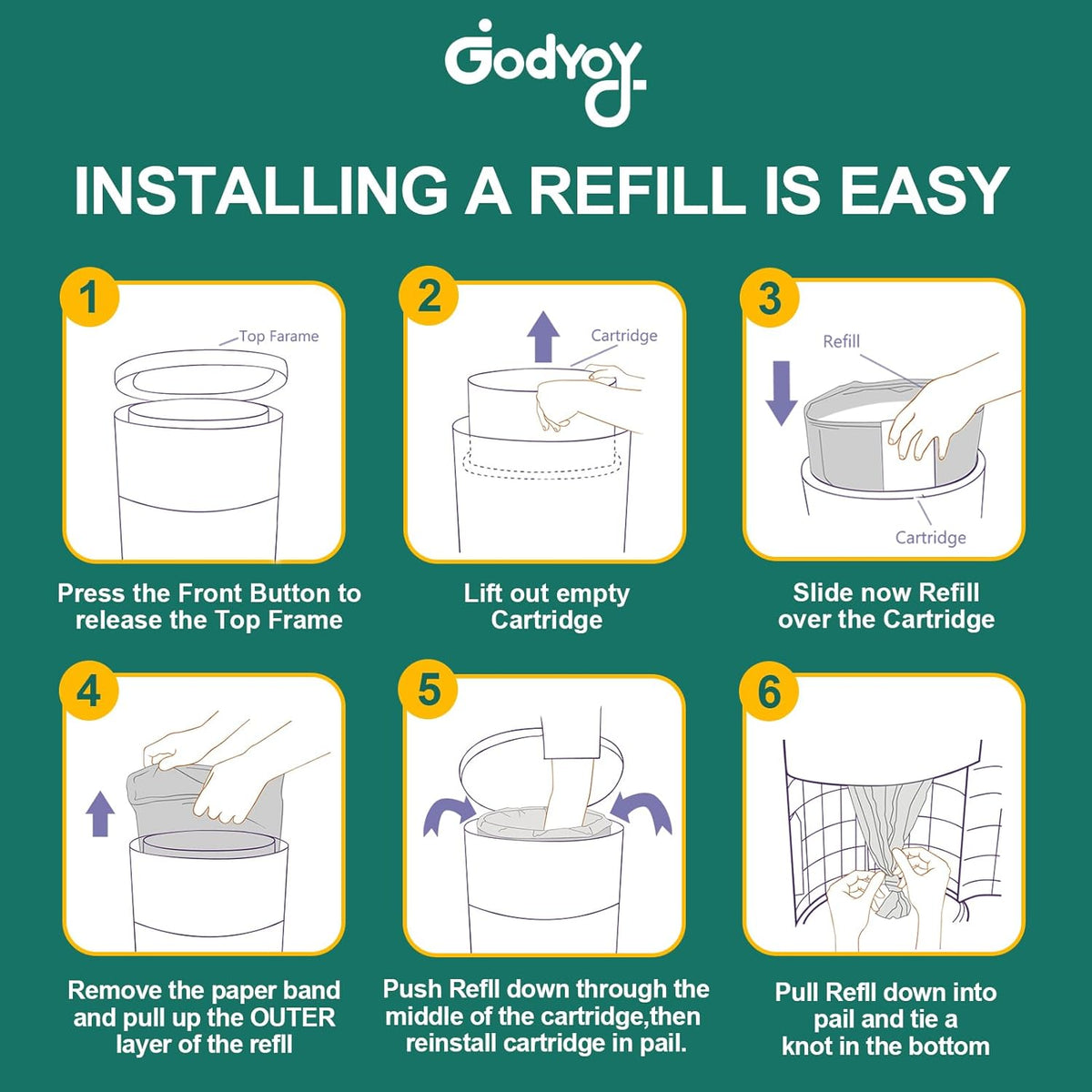 4 Pack Adult Diaper Liner Refills,Diaper Pail Refill Bags Compatible with Janibell Akord 330 slim