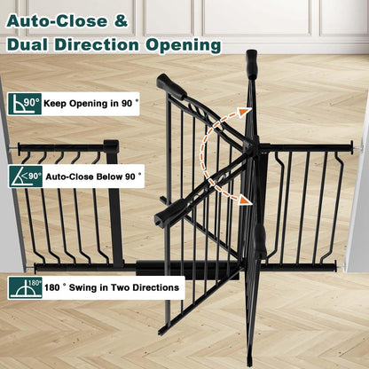 Fairy Baby 29.5"-43.7" Extra Wide Baby Gate for Dog, Pressure Mounted Pet Gate for Stairs &