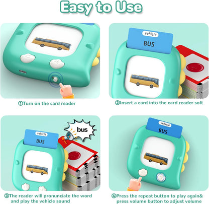 Kidzdo Talking Flashcards for Toddlers, 560 English Sight Words Educational Toy, Pocket Speech