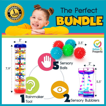 Autism & Prosperity Autism Sensory Products Bundle - Sensory Toys for Kids with Autism, Rainmaker