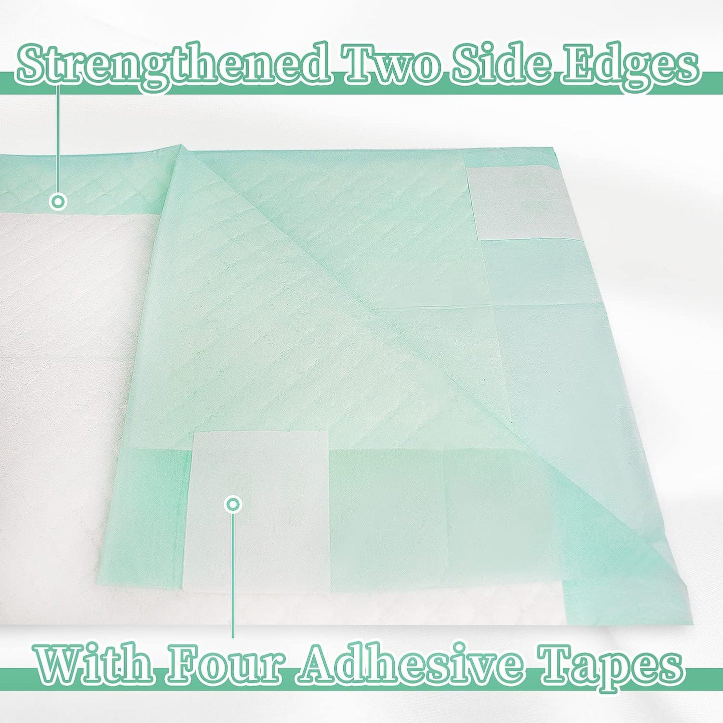 Disposable Underpads with Adhesive Tapes 23'' X 36'' Chucks Pads Heavy Absorbency Incontinence
