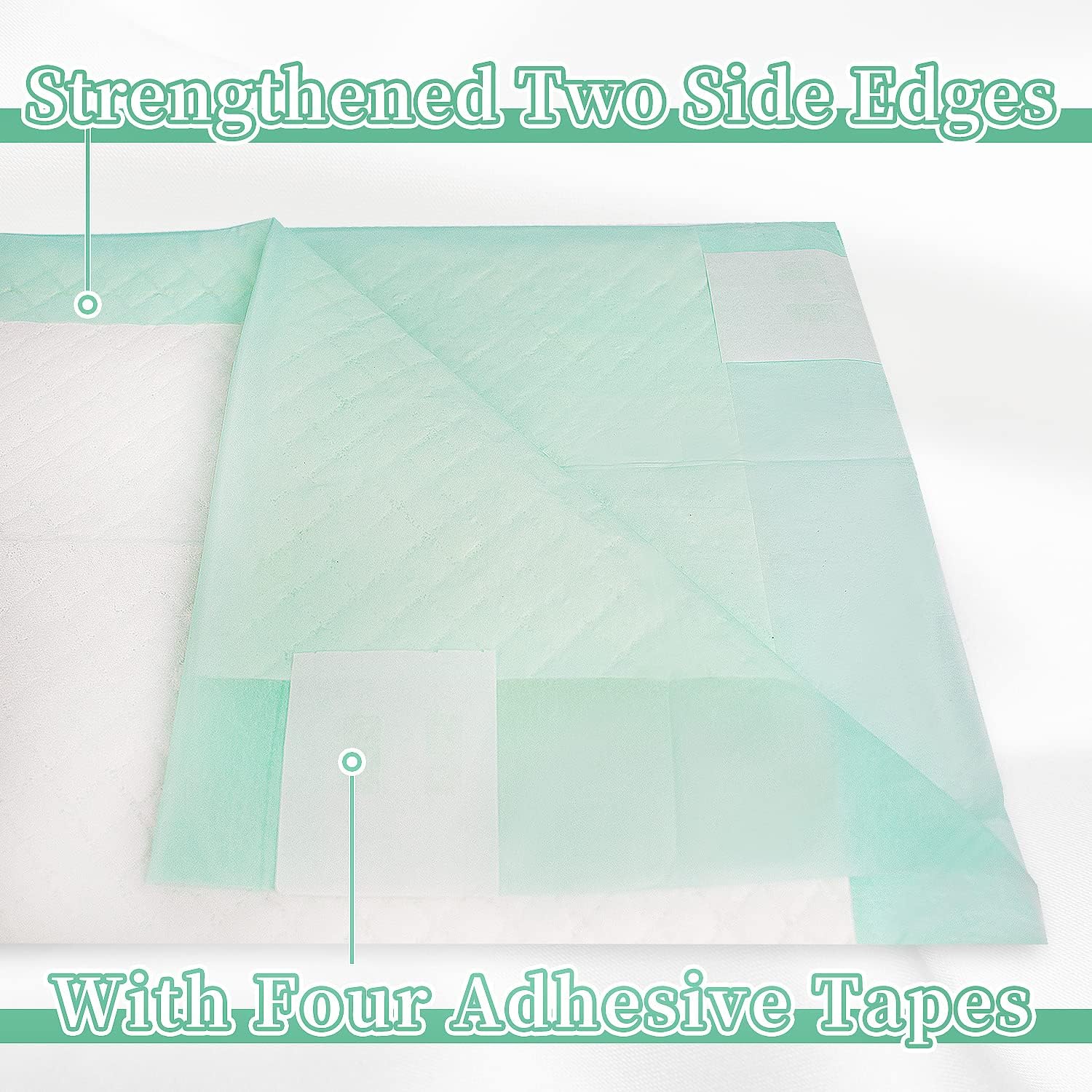 Disposable Underpads with Adhesive Tapes 23'' X 36'' Chucks Pads Heavy Absorbency Incontinence