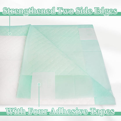 Disposable Underpads with Adhesive Tapes 23'' X 36'' Chucks Pads Heavy Absorbency Incontinence