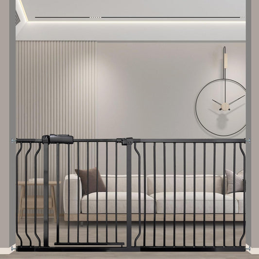Extra Wide 62-67 Inch Baby Gates for Stairs, Doorways - No Drilling, Pressure Mounted Pet Gates for