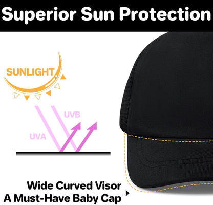 qikqik Baby Baseball Cap Toddler Baseball Hat with Mesh Infant Sun Hat UPF 50+ Baby Ball Cap