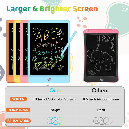 ORSEN 10 Inch LCD Doodle Board Writing Tablet for Kids - Colorful Drawing Pad and Educational Toy