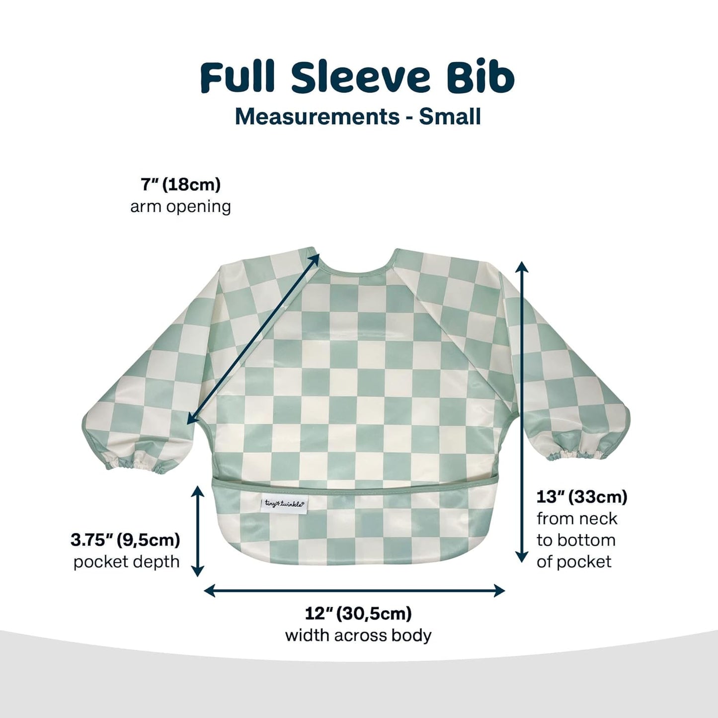 Tiny Twinkle Mess Proof Baby Bib,Waterproof Smock Baby Bib for Eating,Machine Washable Long Sleeve